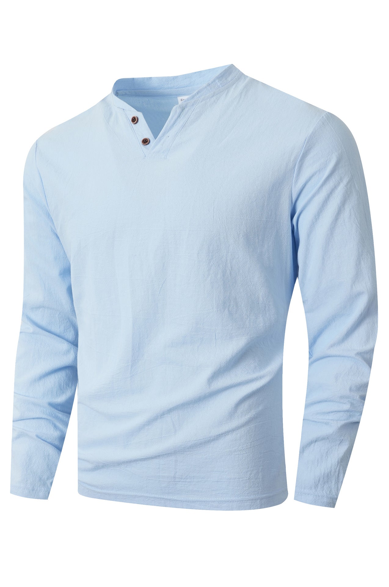 Street-wave Henley Long Sleeve Shirt For Men Breathable Cotton Comfort For Casual Everyday Wear
