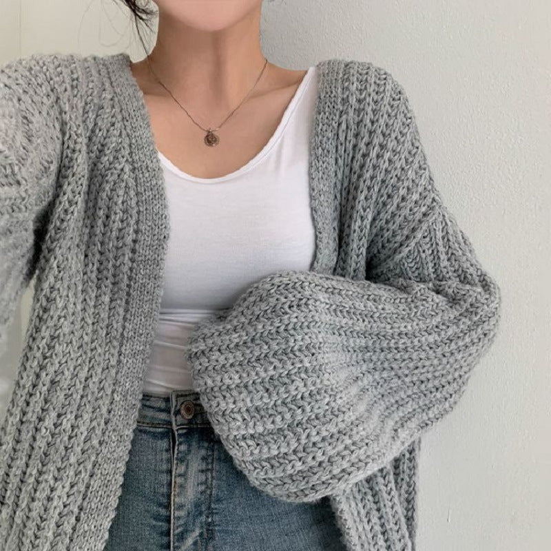 Street Wave Oversized Knit Cardigan For Women Cozy Chunky Knit Relaxed Fit Everyday Wear