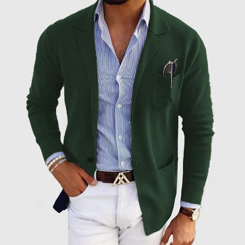 Streetwave Mens Breathable Knit Cardigan With Subtle Design And Practical Pockets For Professionals