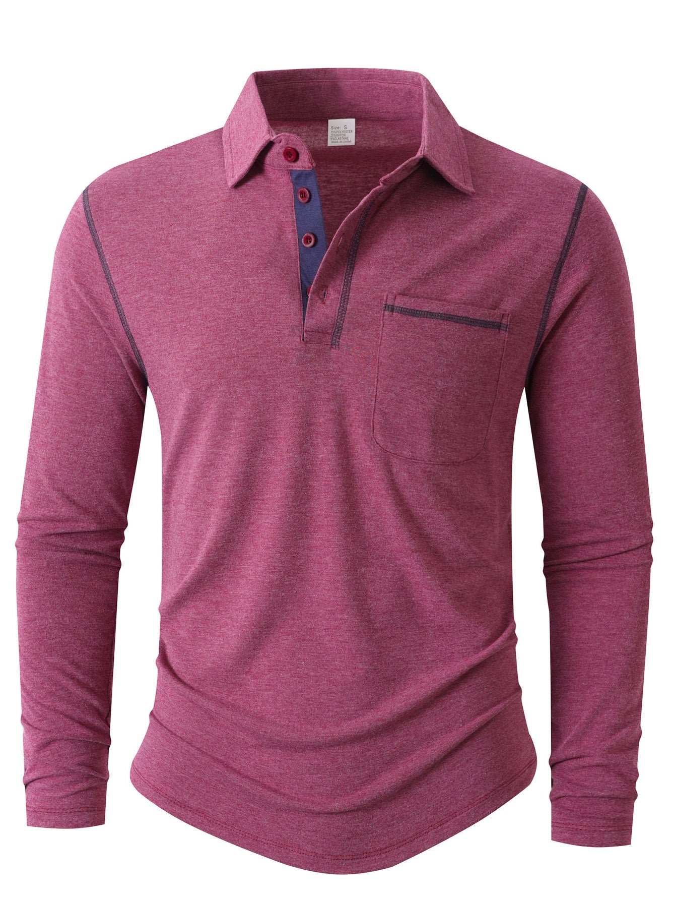 Street-Wave Men's Long Sleeve Polo Shirt Breathable Durable Comfort for Casual and Active Wear