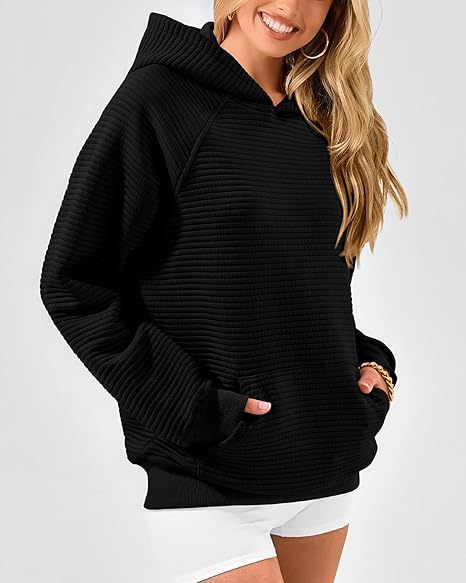 Street-Wave Womens Hoodie Sweatshirt Structured Textured Fabric Cozy All Day Comfort For Women
