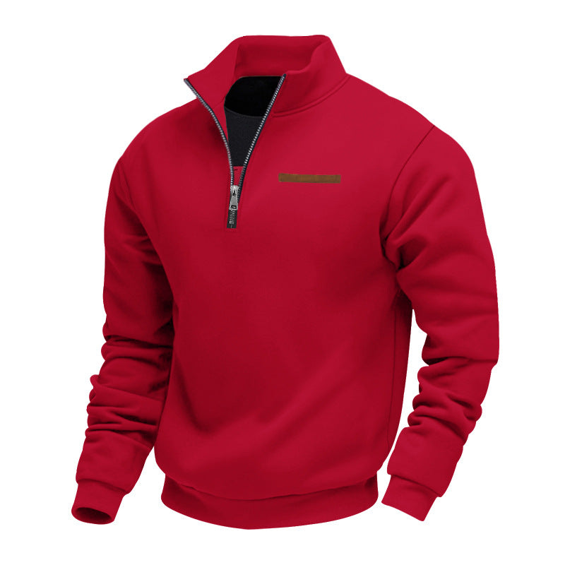 Street-Wave Mens Premium Fleece Half Zip Pullover For Warm Comfort And Modern Style