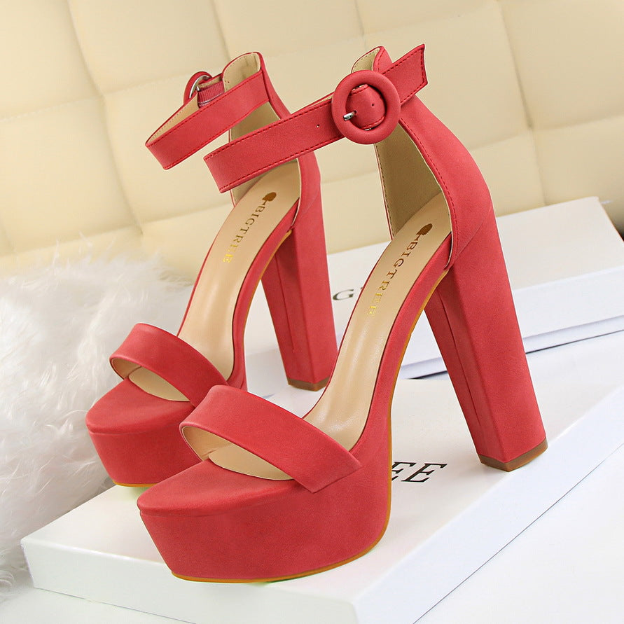 Street Wave High Heel Platform Sandals For Women With Adjustable Ankle Strap And Block Heel Elegant Party Footwear