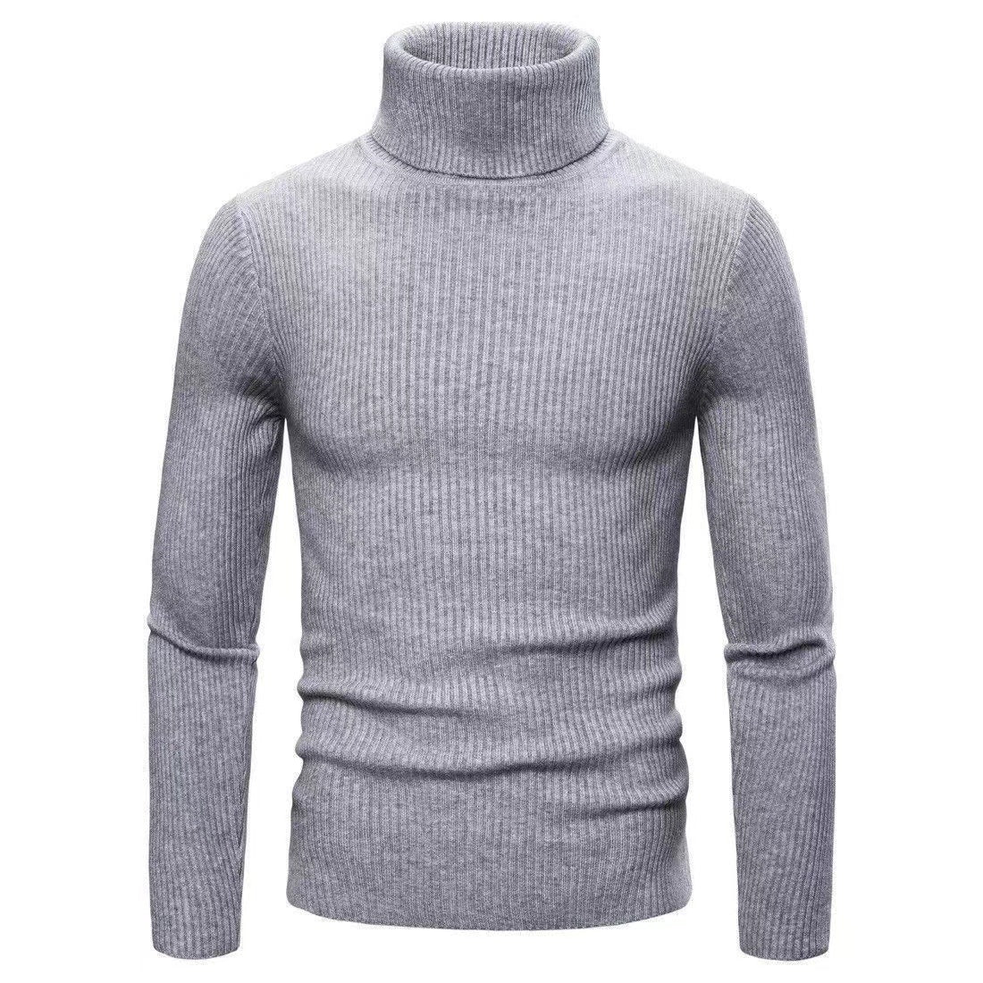 Street Wave Mens Ribbed Turtleneck Sweater Warm Fine Knit Rollneck For Cold Weather