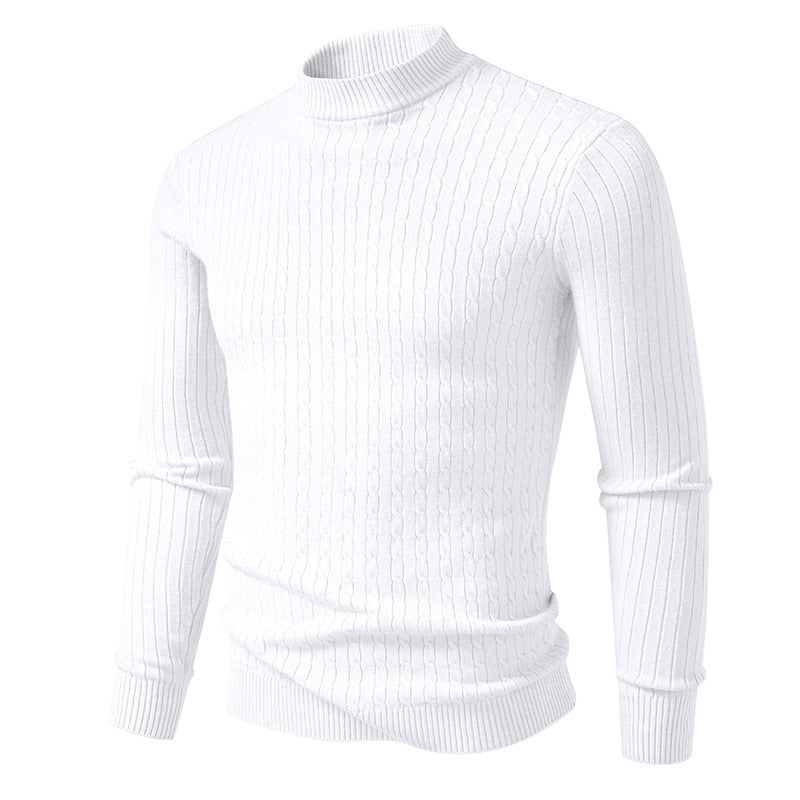Mens Turtleneck Sweater With Structured Knit By Street Wave For Men Premium Warmth