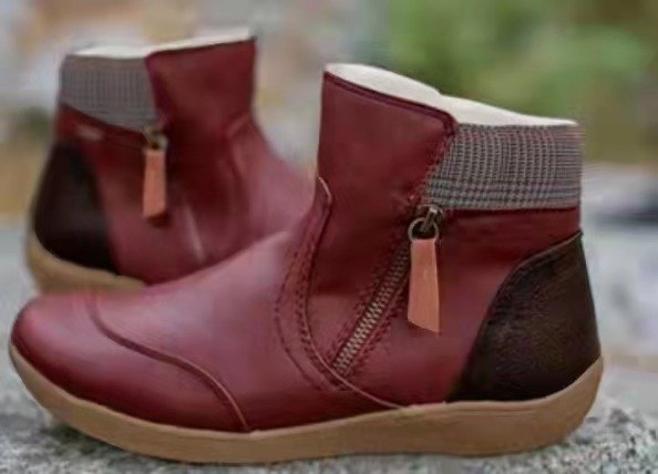 Street-wave Women's Ankle Boots With Side Zipper Comfortable Sole Stylish Everyday Wear
