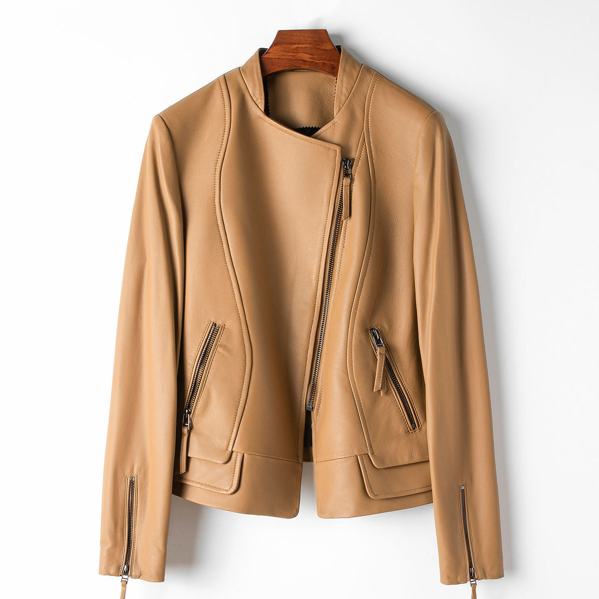 Leather Bomber Jacket For Women By Street-Wave Elegant Avelena Design All-Season Comfort