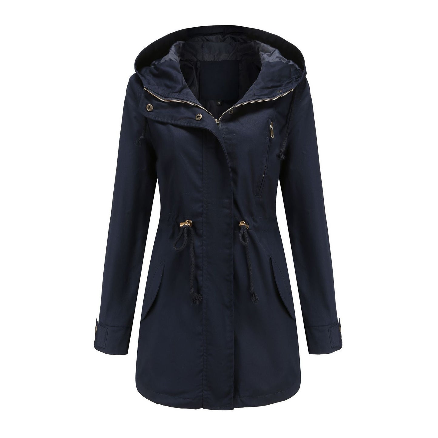 Streetwave Womens Functional Jacket With Adjustable Waist And Zipper Water Repellent Breathable All Weather Coat