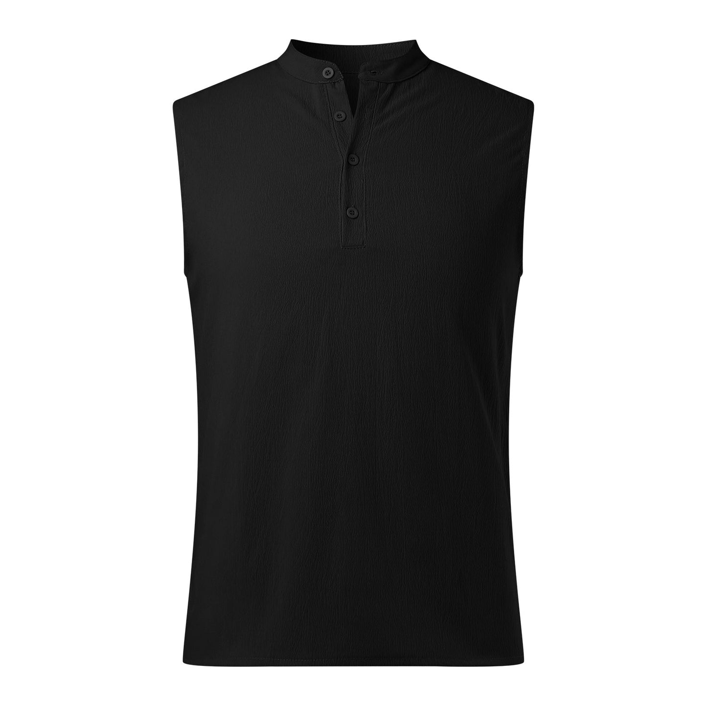 Street-wave Men's Sleeveless Henley Shirt Breathable Lightweight Performance Tee For Active Living