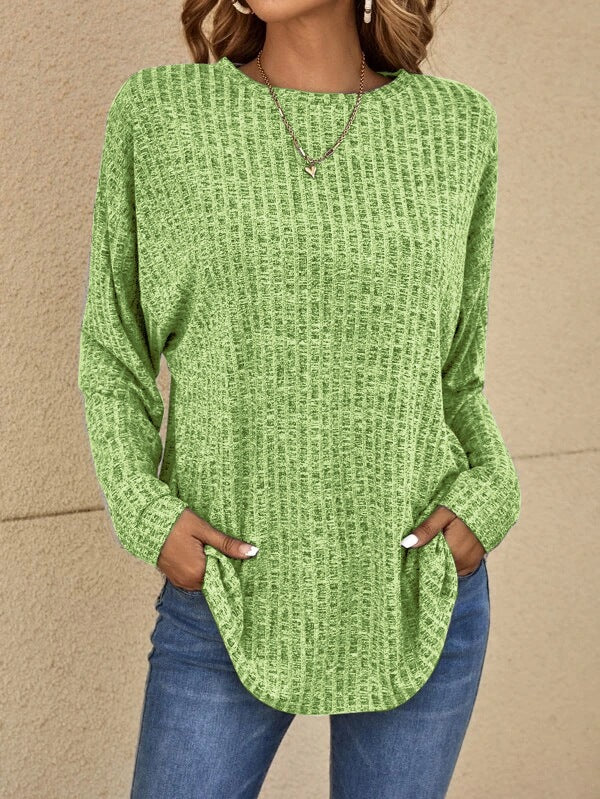 Street-Wave Cozy Knit Long Sleeve Pullover for Women Stylish Versatile Casual Wear
