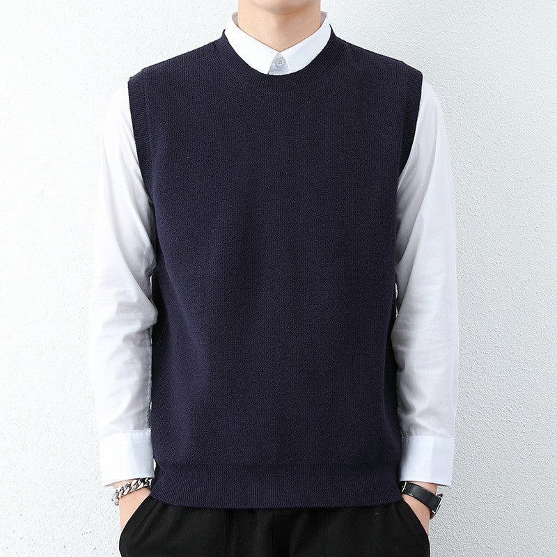 Street-Wave Mens Knit Vest With Fine Knit Pattern Comfortable Fit Modern Style Everyday Wear