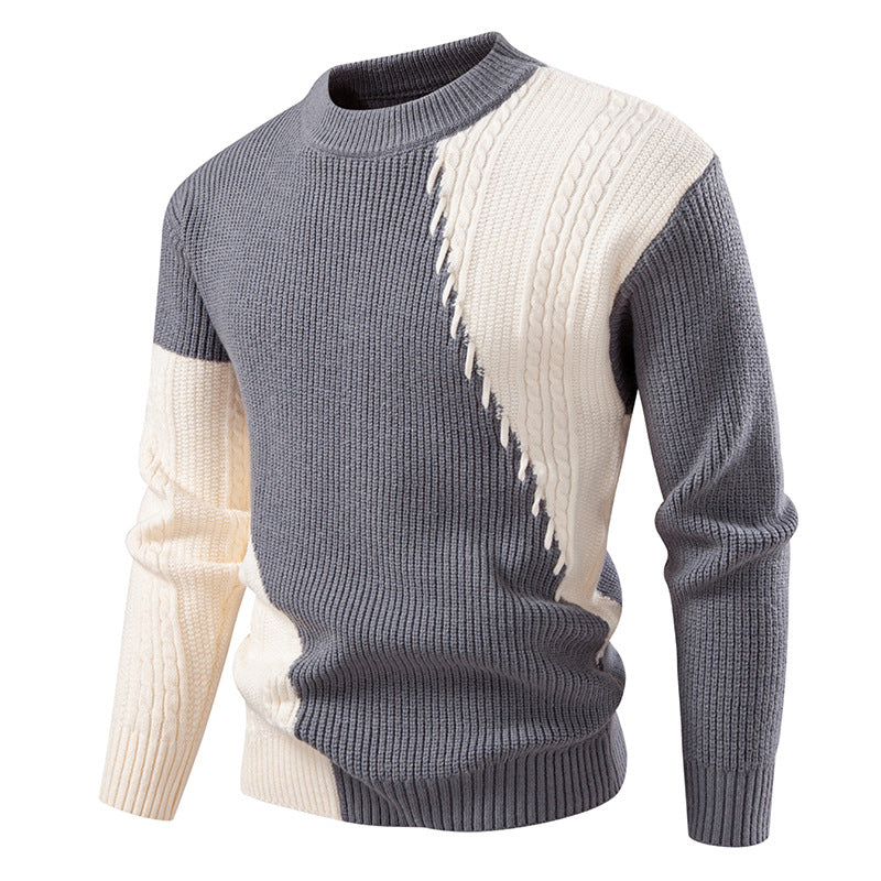 Street-wave Men's Cable Knit Sweater With Unique Design And Soft Cotton Blend For Versatile Style