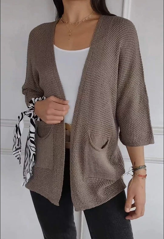 Street-Wave Women Open Front Casual Cardigan With Pockets, Effortless Chic Comfort For Everyday Wear