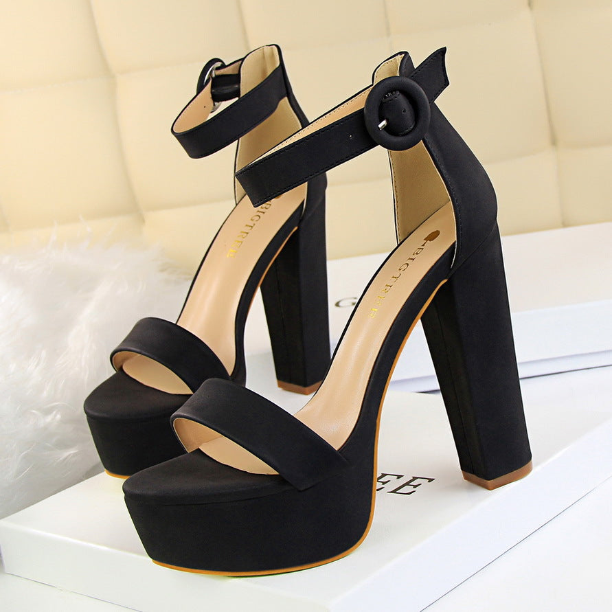 Street Wave High Heel Platform Sandals For Women With Adjustable Ankle Strap And Block Heel Elegant Party Footwear