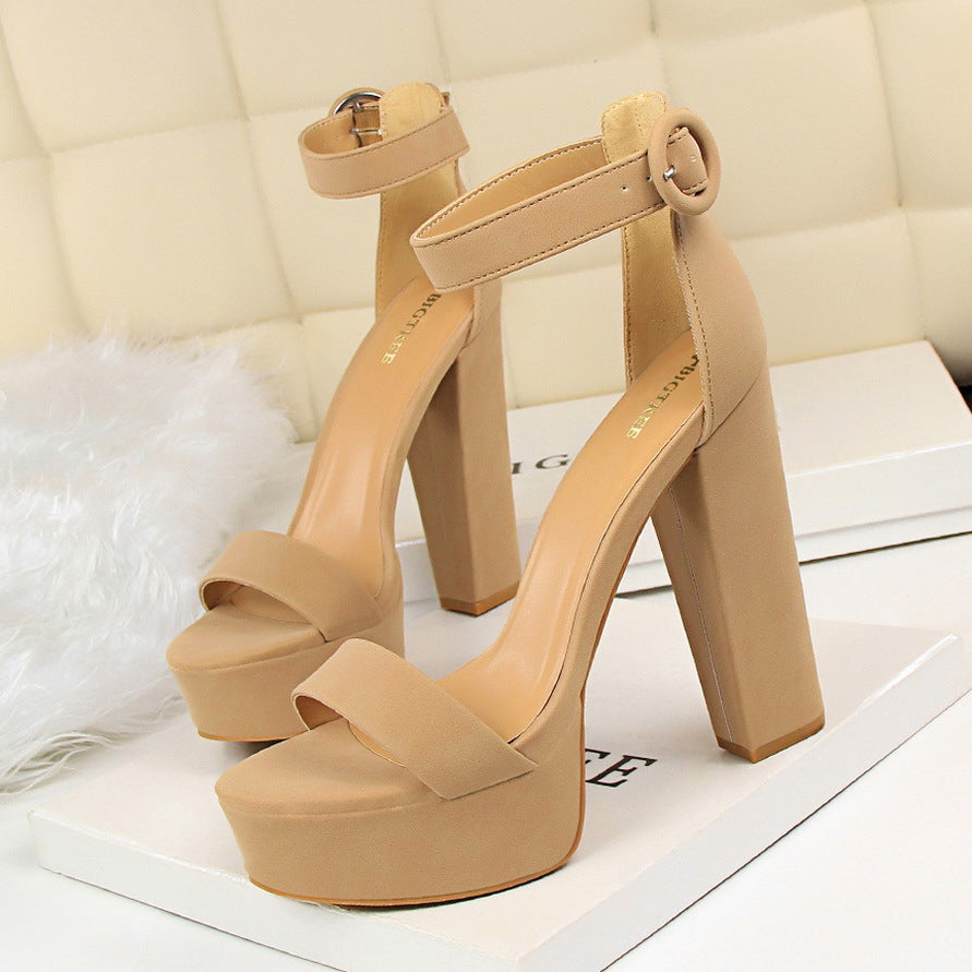 Street Wave High Heel Platform Sandals For Women With Adjustable Ankle Strap And Block Heel Elegant Party Footwear