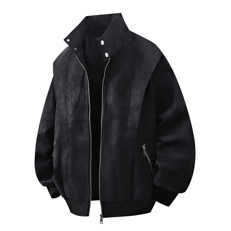 Street-wave Womens Designer Transitional Jacket With High Collar And Zip Pockets For Everyday Wear