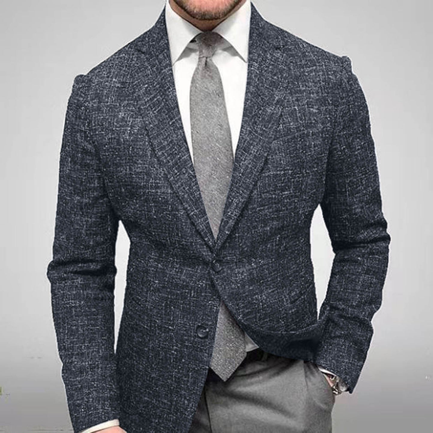 Street Wave Men's Slim Fit Checkered Blazer Elegant Modern Office Essential for Professionals