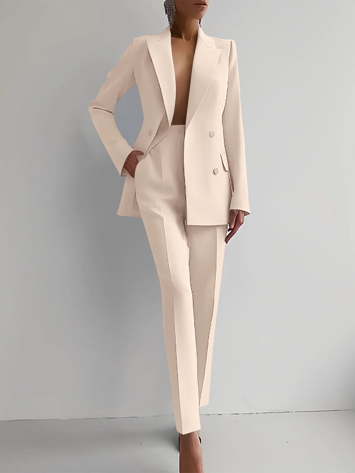 Street-Wave Tailored Suit For Women Elegant Blazer And Trousers Set For Work And Events