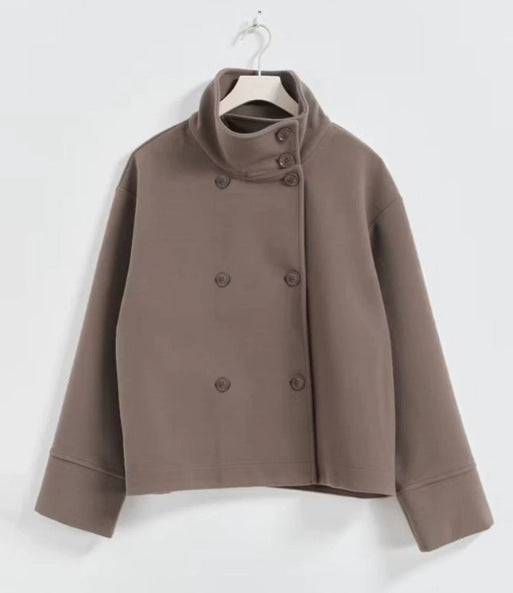 Street Wave Womens Premium Transitional Jacket With Modern Lapel Collar And Elegant Button Details