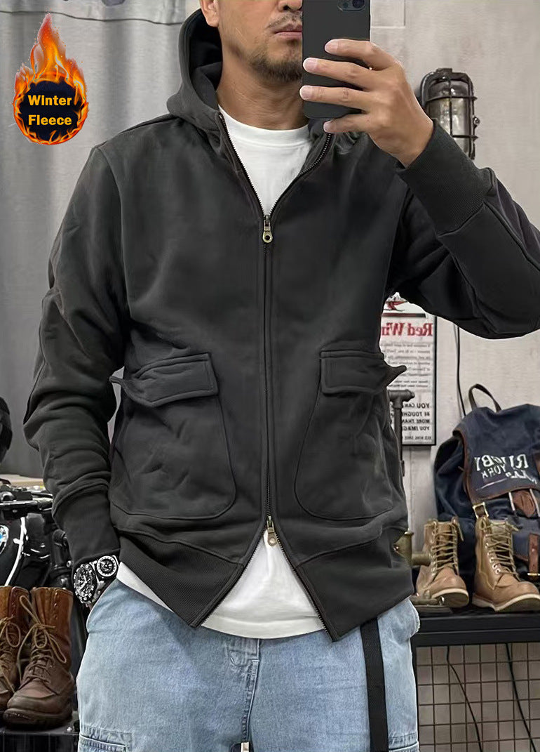 Street-Wave Men's Warm Fleece Jacket With Practical Pockets And Modern Fit For Winter