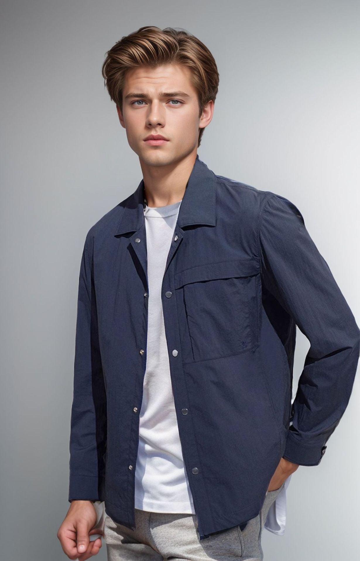 Men's Utility Jacket Street-Wave Breathable Durable All-Season With Multiple Pockets For Urban Men