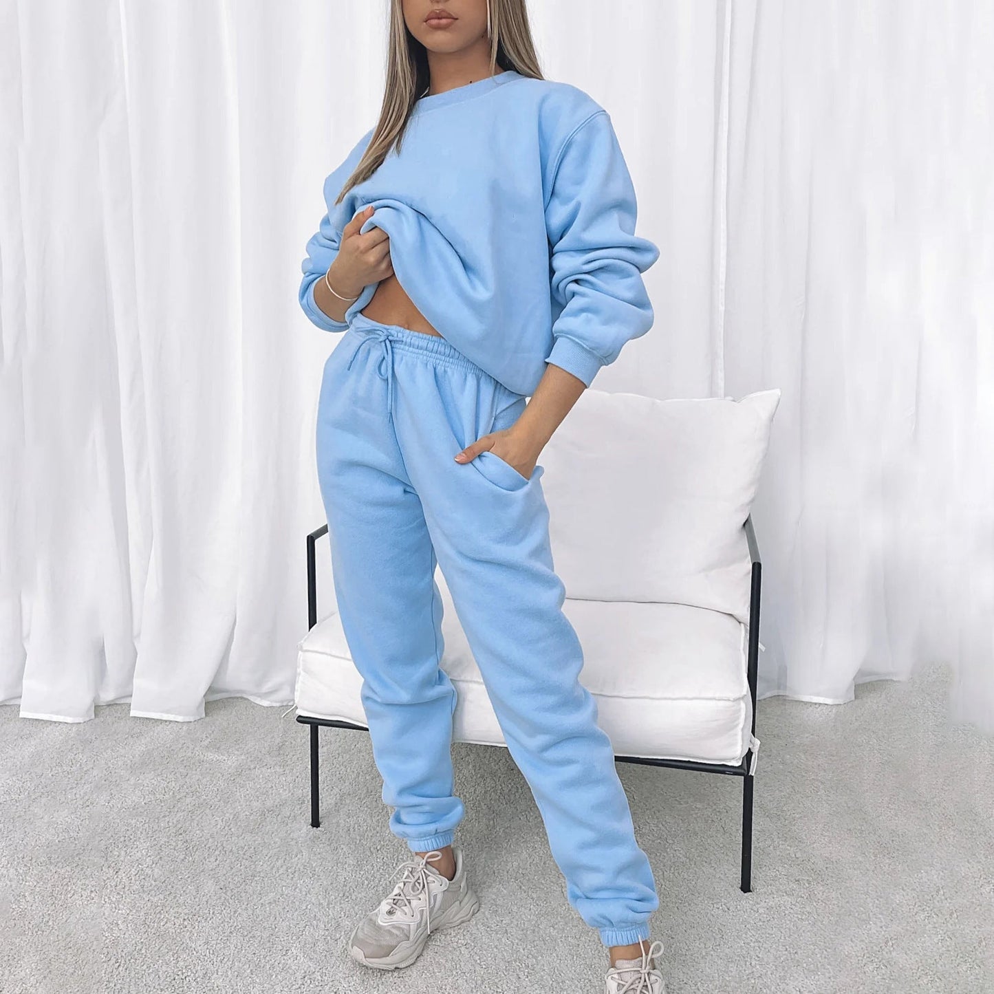 Street Wave Women Oversized Loungewear Set In Soft Fleece For Cozy Home Comfort Everyday