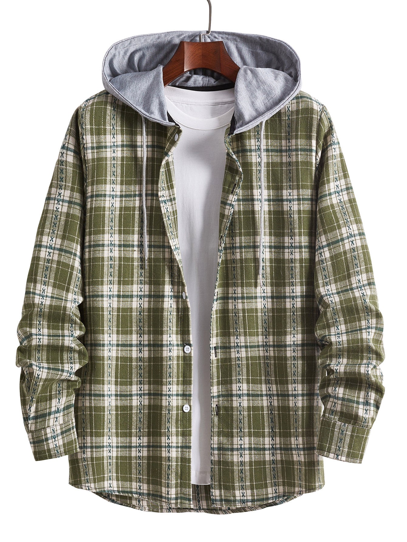 Street Wave Hooded Flannel Shirt For Men With Soft Breathable Plaid Fabric And Cozy Warmth
