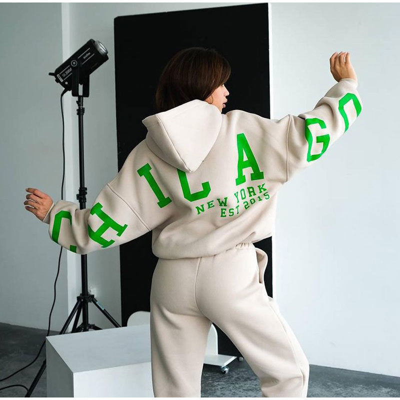 Streetwave Women's Oversized Hoodie Sweat Set With Elastic Waistband For Ultra Cozy Comfort