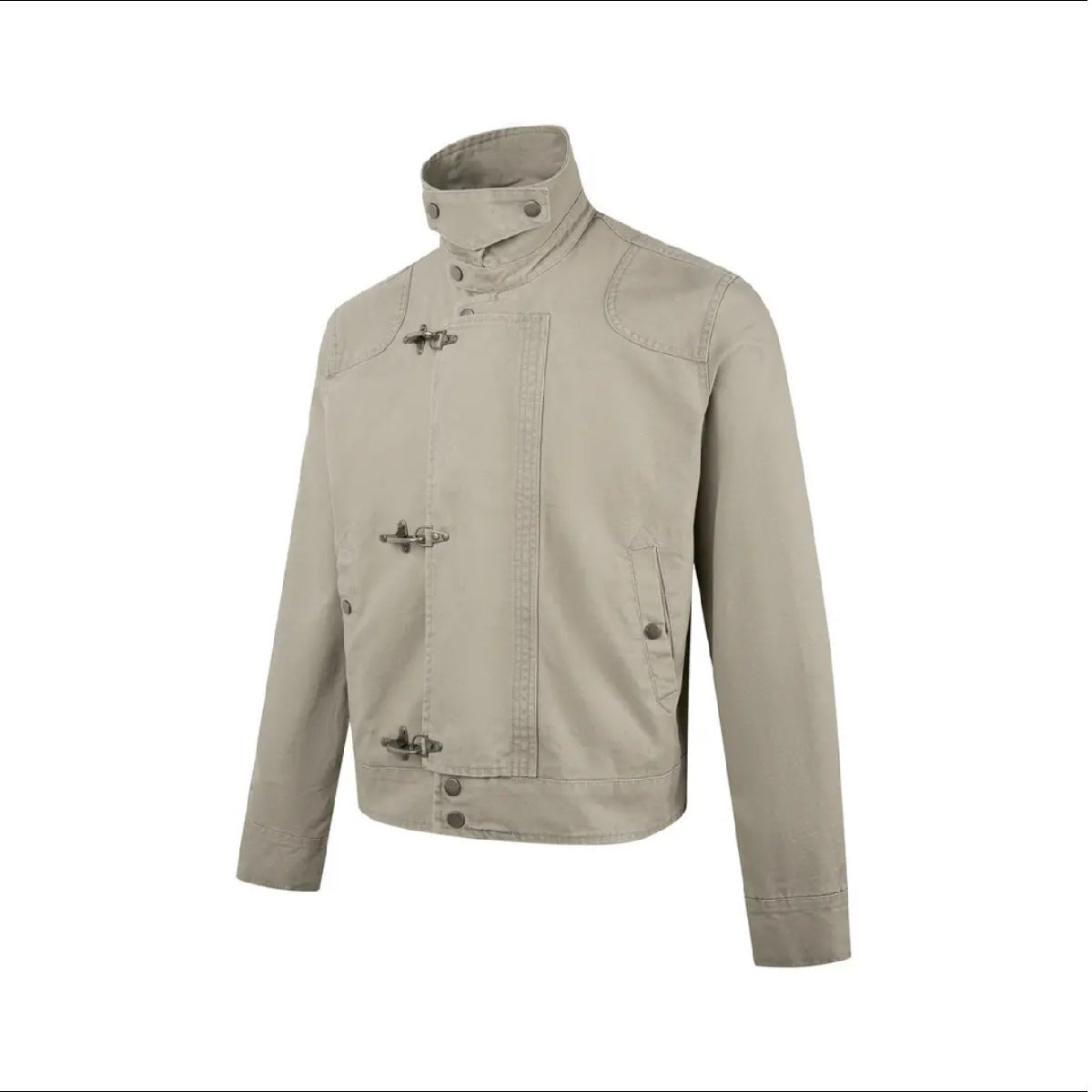Street-wave Mens Fashionable Short Jacket With Innovative Buckles And High Collar