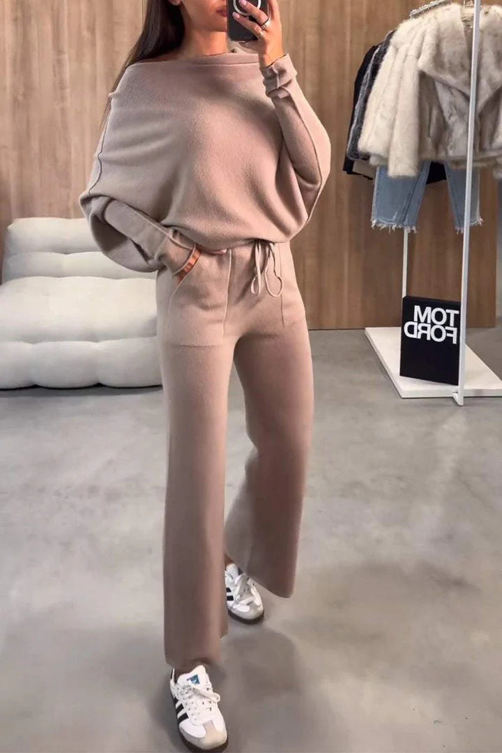 Streetwave Womens Cozy Wide Leg Loungewear Set For Effortless Comfort And Everyday Style