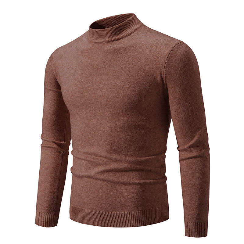 Streetwave Men's Fine Knit Sweater With High Collar And Elastic Cuffs Premium Breathable Cotton For Style Conscious Men