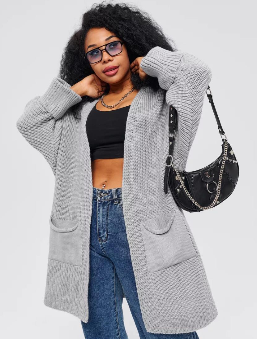 Streetwave Cozy Womens Knit Vest With Pockets Oversized Warm Cardigan For Daily Wear