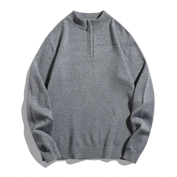 Street Wave Mens Zip Neck Stand Collar Pullover For Modern Men Comfort And Style