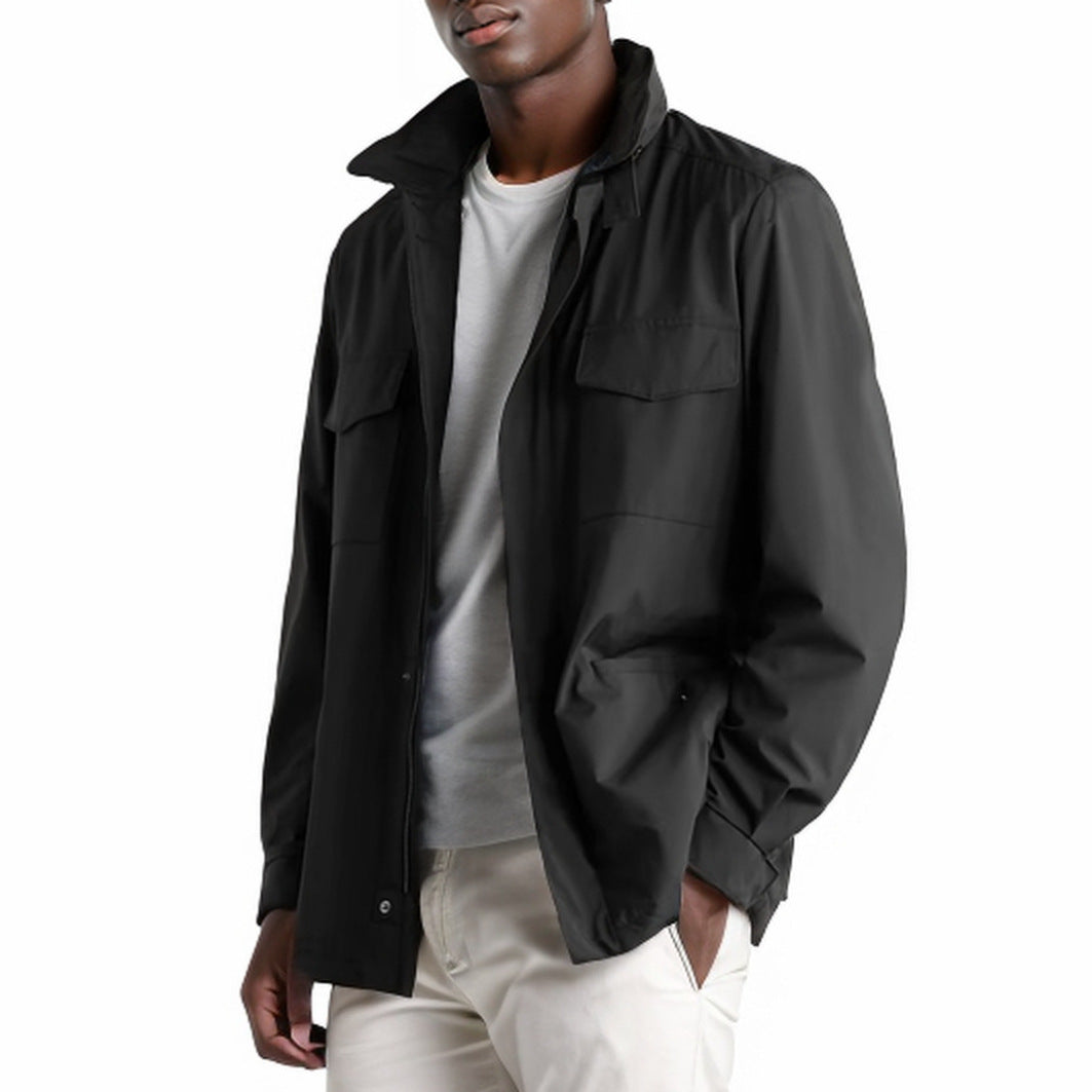 Street-Wave Men Modern Utility Jacket With Practical Pockets Versatile Everyday Wear