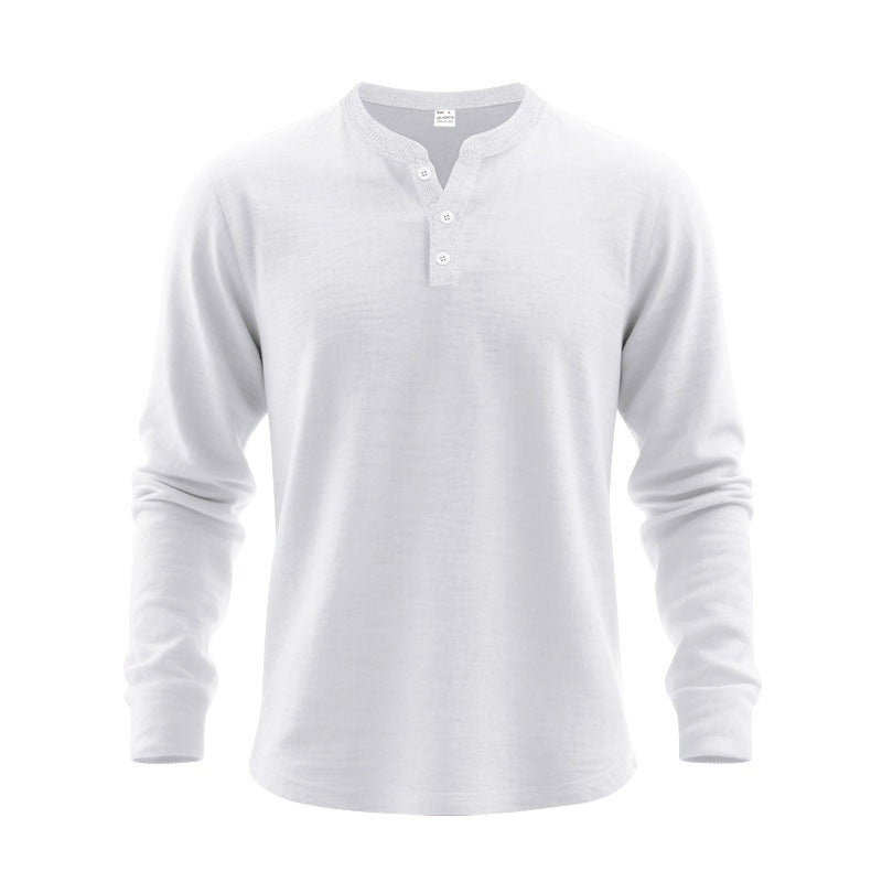 Streetwave Men's Long Sleeve Henley Shirt With Button Placket Breathable Cotton Comfort