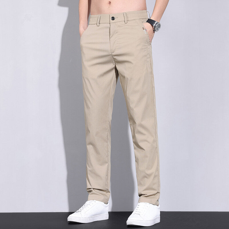 Streetwave Mens Stretch Chinos With Elastic Waistband Breathable Fabric And Side Pockets