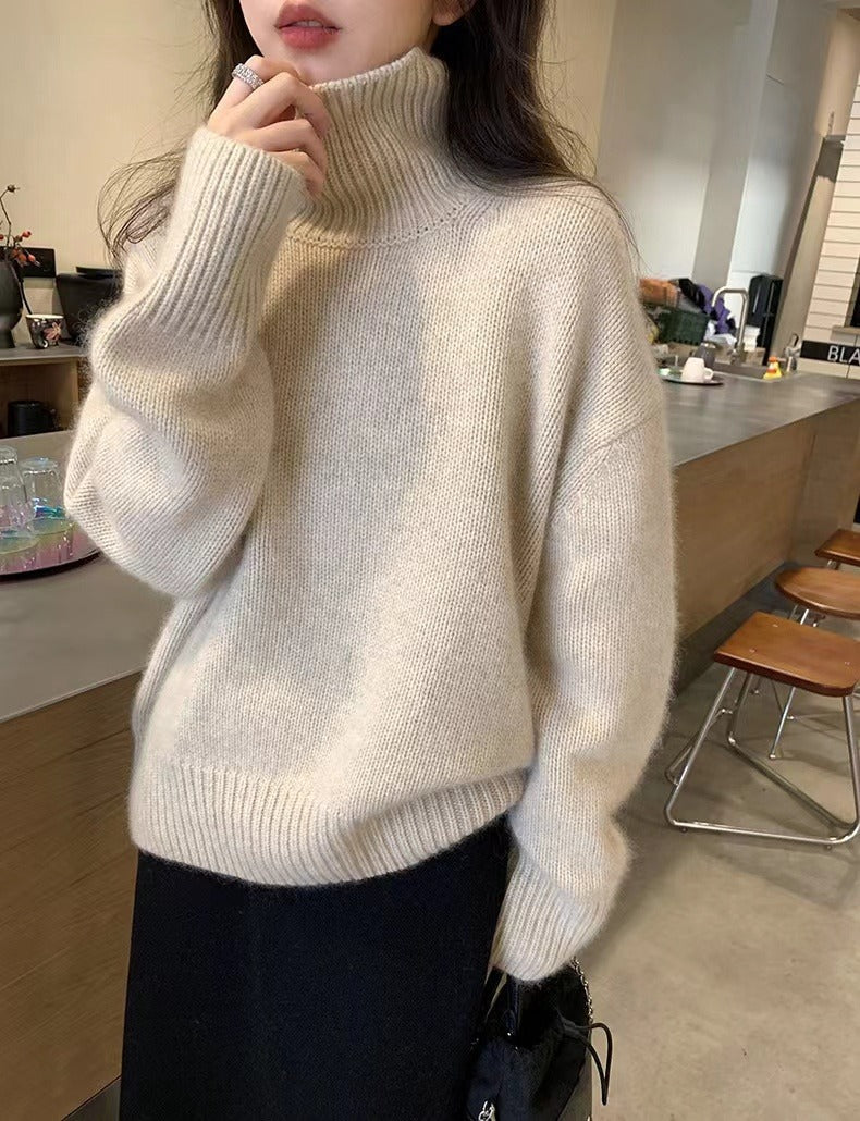 Streetwave Women Cozy Turtleneck Knit Sweater Premium Soft Knit for Cold Day Comfort
