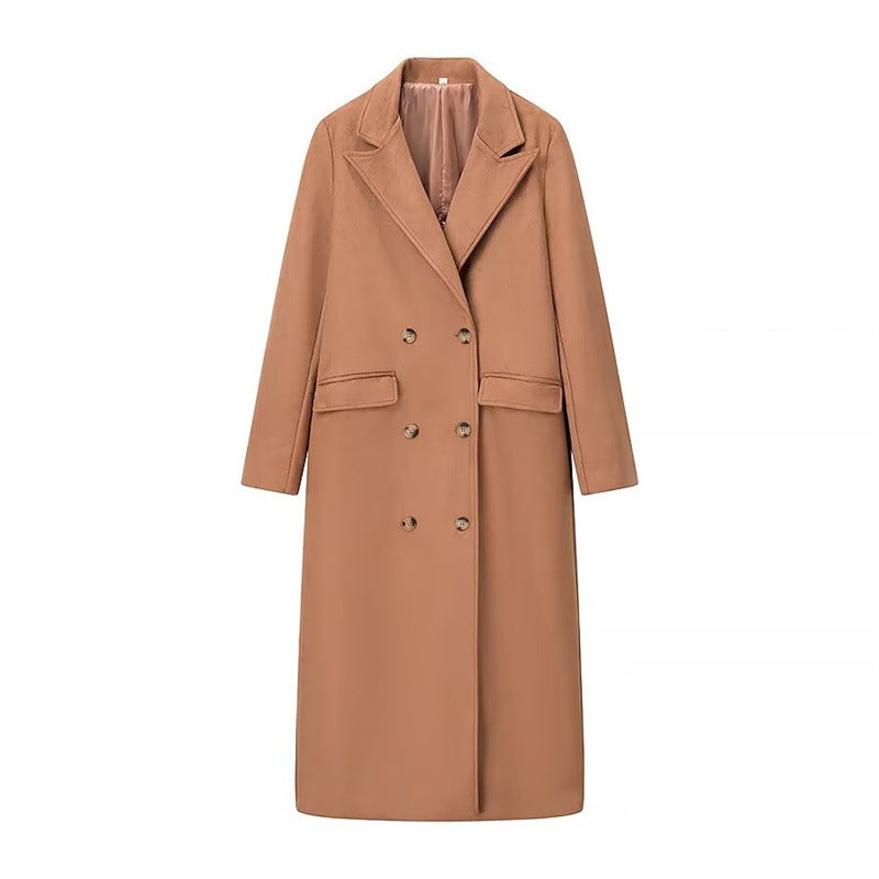 Street-wave Double Breasted Wool Coat For Women Elegant Timeless Style With Premium Warmth And Comfort