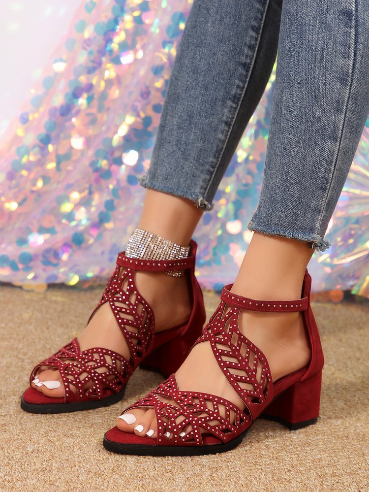 Street-Wave Elegant Womens Sandals With Glam Rhinestone Straps For Evening Wear Premium Comfort