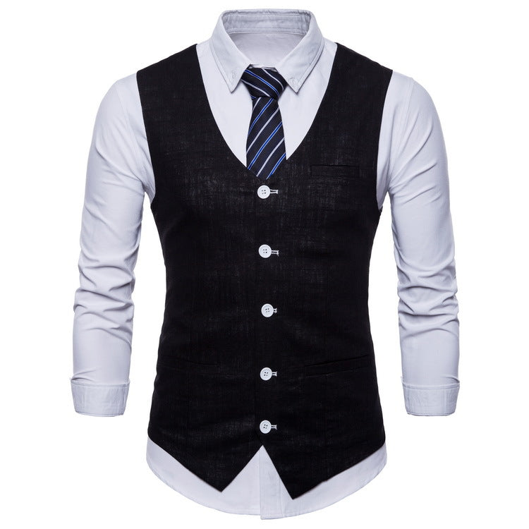 Mens Elegant Waistcoat Street-Wave With Practical Pockets And Detailed Design For Professionals
