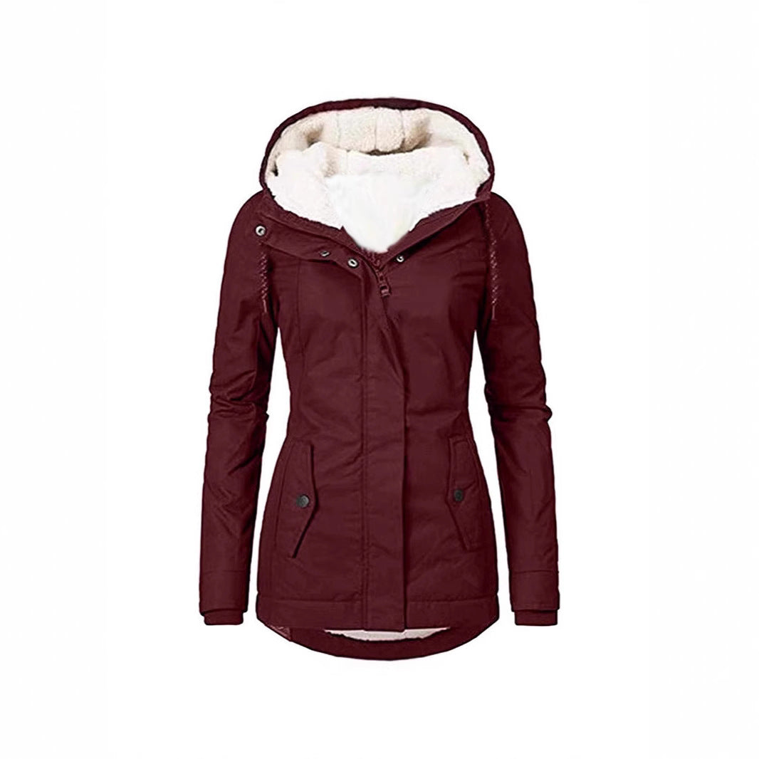 Women Warm Outdoor Jacket Street Wave With Cozy Fleece Lining All Weather Versatility