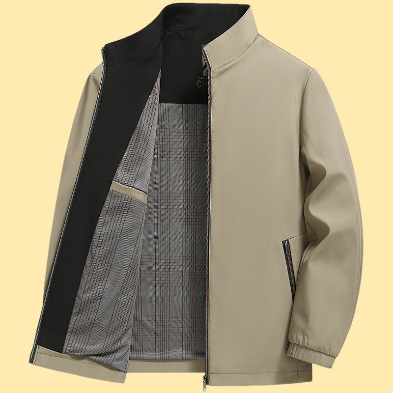 Street-Wave Mens Stylish Lightweight Casual Jacket With Stand Collar For Modern Everyday Wear