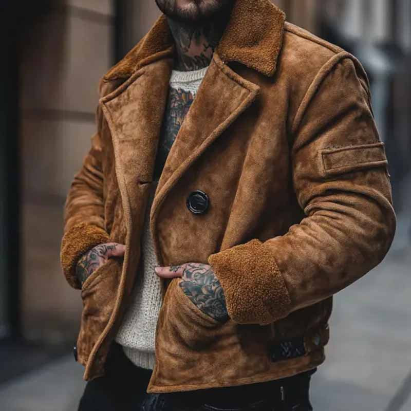 Mens Suede Jacket With Soft Inner Lining By Streetwave For Men Rugged Comfort Premium Warmth