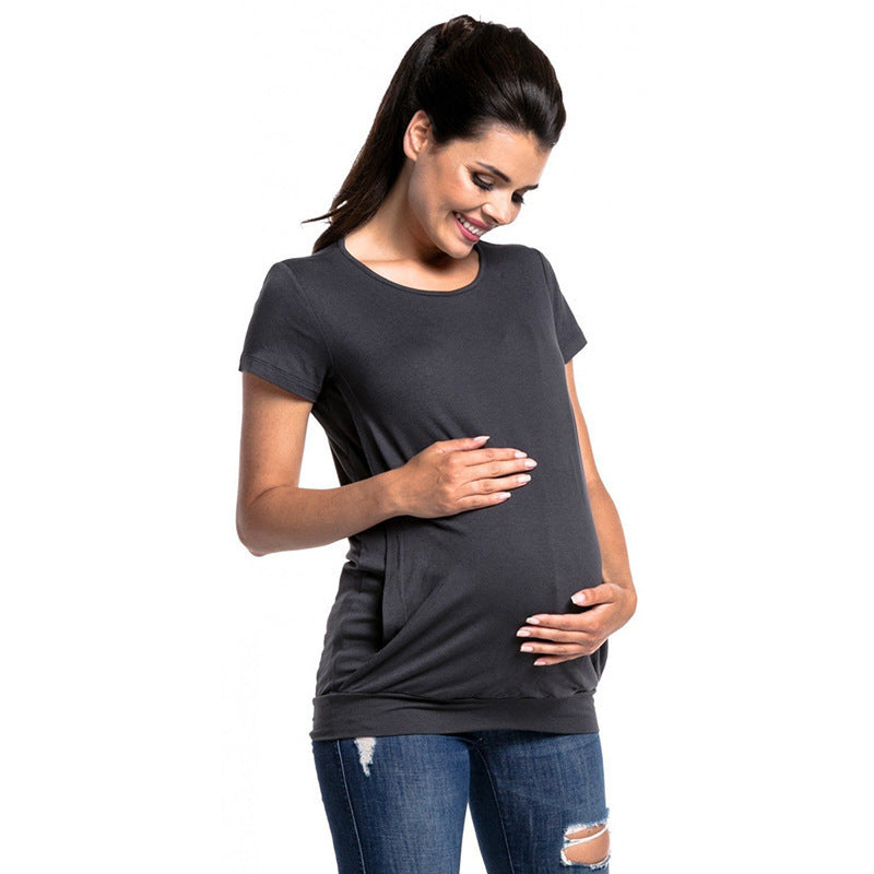 Street-wave Maternity Wrap Top With Easy Nursing Access For Expectant Moms Soft Comfort