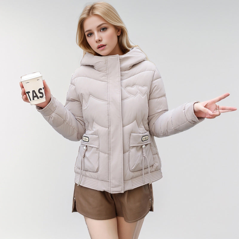 Street-Wave Womens Quilted Winter Jacket With Adjustable Hood And Functional Side Pockets
