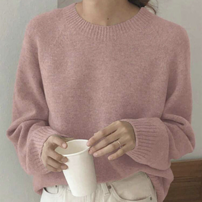 Street Wave Womens Cozy Roundneck Pullover In Soft Breathable Knit Fabric For Everyday Comfort