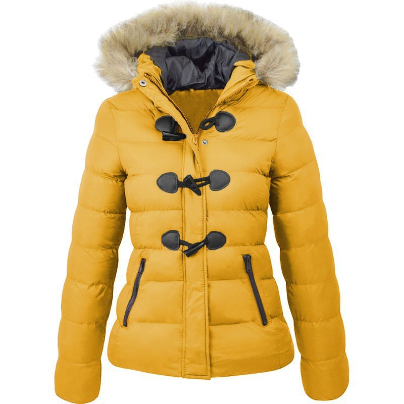Winter Safety Puffer Jacket For Women By Street-Wave With Detachable Hood And Faux Fur Trim