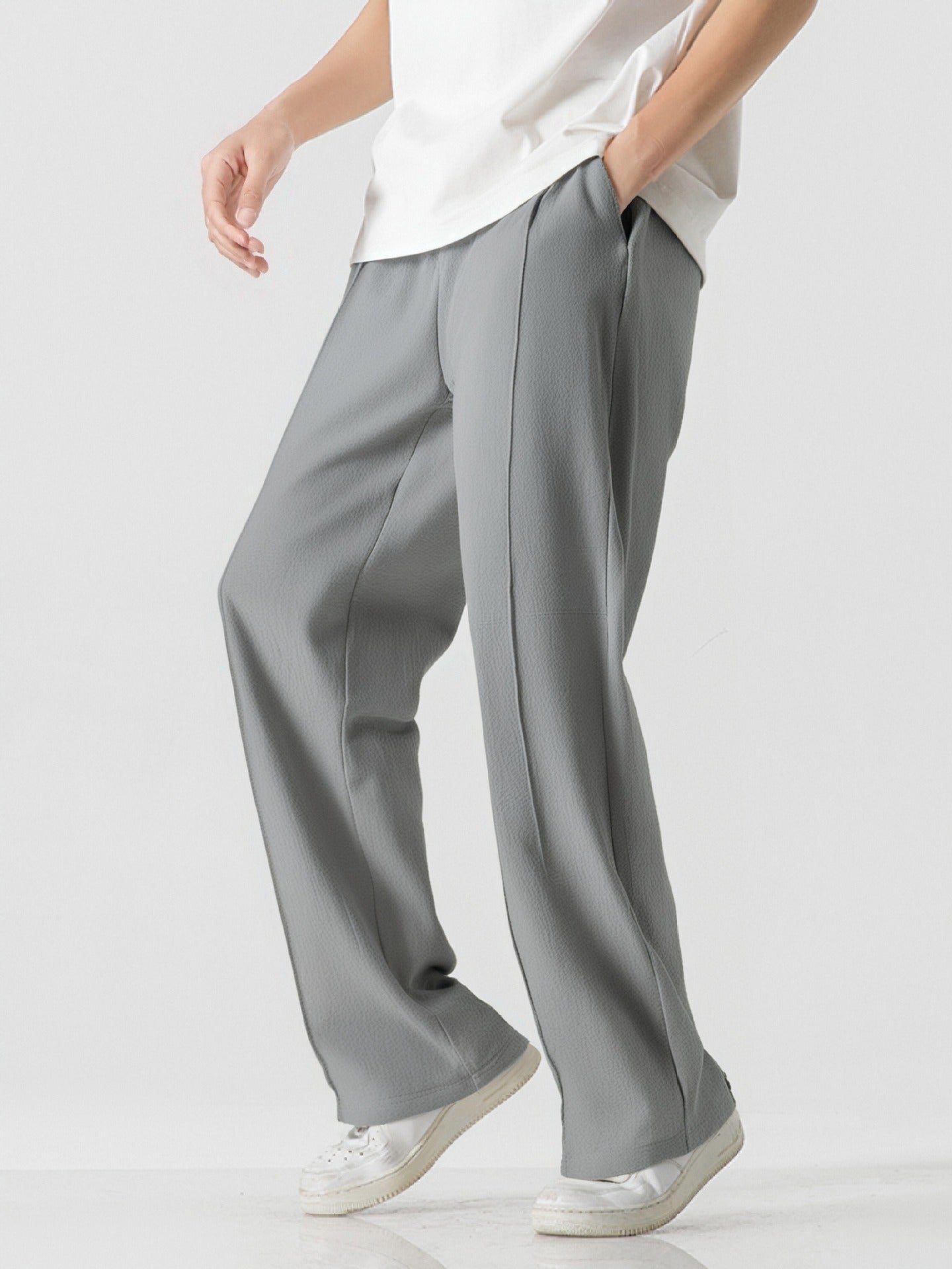 Mens Breathable Wide Leg Lounge Pants Street-Wave Elegant Comfort For Men All Day Wear