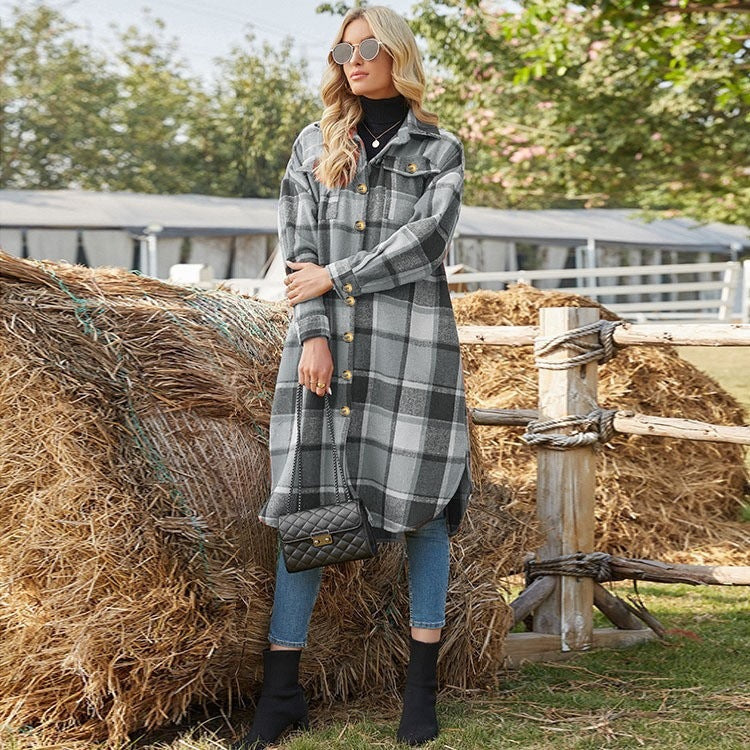 Streetwave Plaid Overshirt Jacket For Women Versatile Soft Breathable Everyday Wear