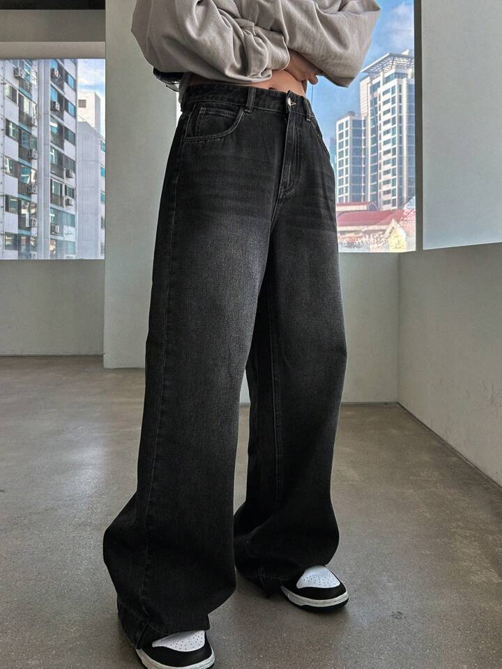 Streetwave Women Wide Leg Jeans With High Waist Durable Denim For Effortless Everyday Style